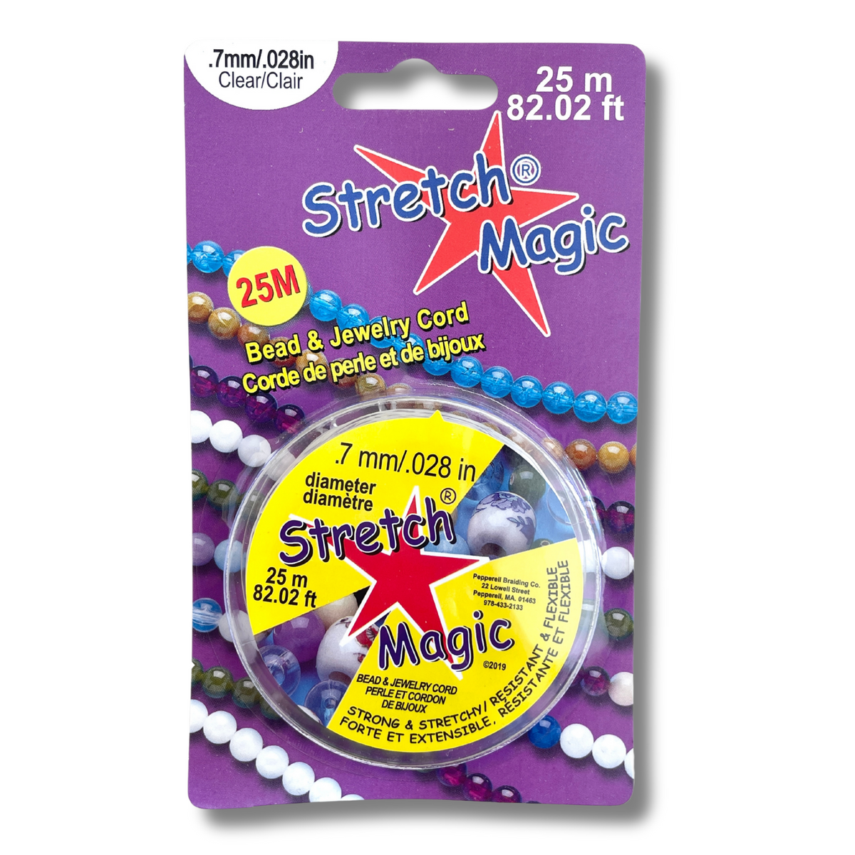 0.7mm Clear Stretch Magic Elastic Cord - Clear - 25 metres