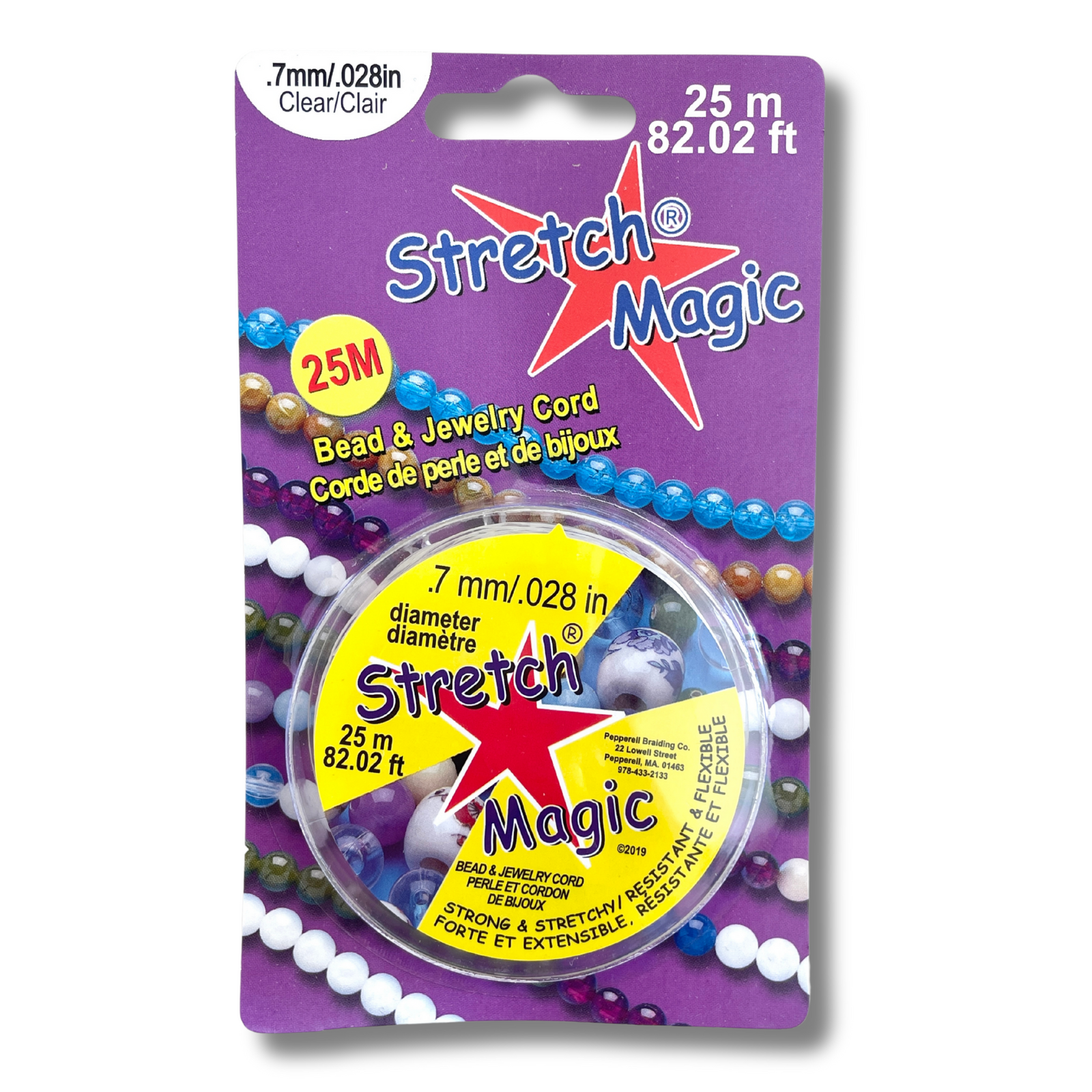 0.7mm Clear Stretch Magic Elastic Cord - Clear - 25 metres