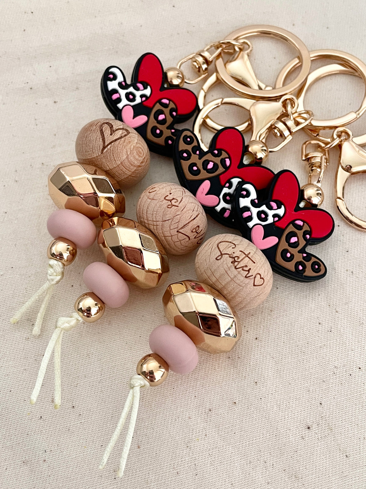 Love Hearts Cluster Silicone Beads - 2 beads