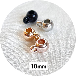 10mm round Acrylic Bail Beads/Charm Hanger (Large Hole) - CHOOSE YOUR COLOUR - 5 Beads