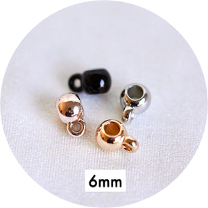 6mm round Acrylic Bail Beads/Charm Hanger (Large Hole) - CHOOSE YOUR COLOUR - 5 Beads