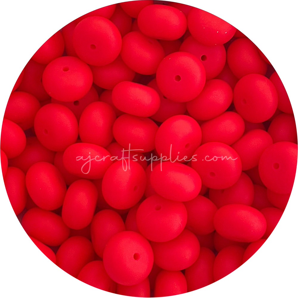 Watermelon Red - 19mm Abacus Silicone Beads - 5 Beads