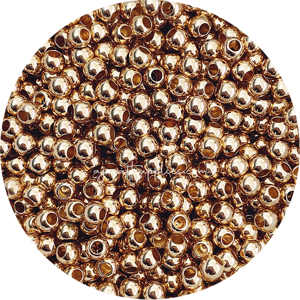 8mm Round Acrylic Beads (Large Hole) - CHOOSE YOUR COLOUR - 5 Beads