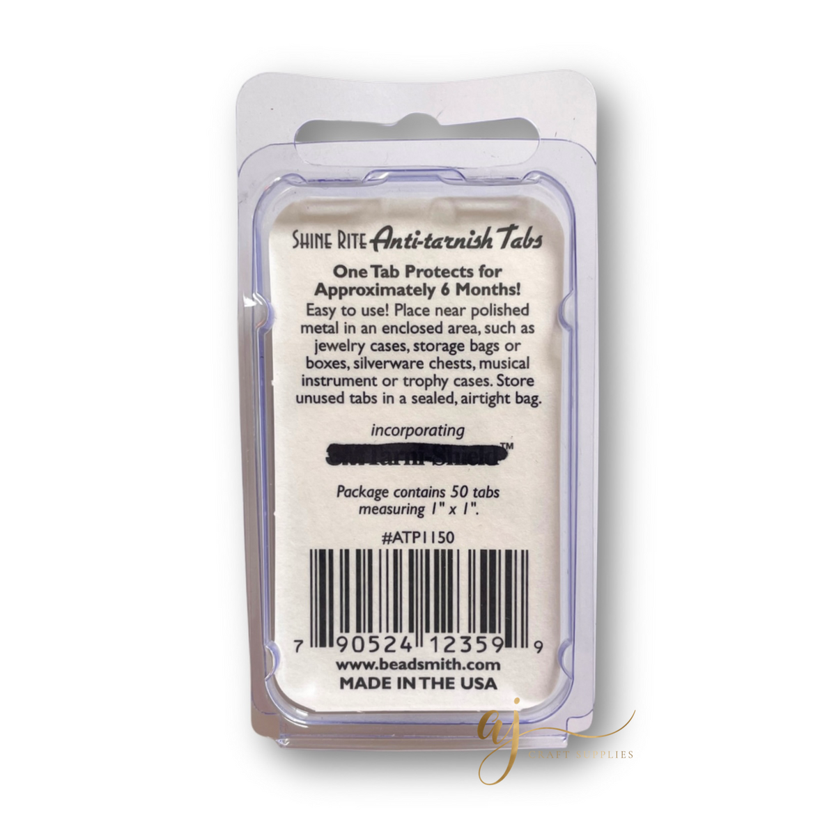 1x1 in (25mm) Shine Rite Anti-Tarnish Tabs - 50pcs