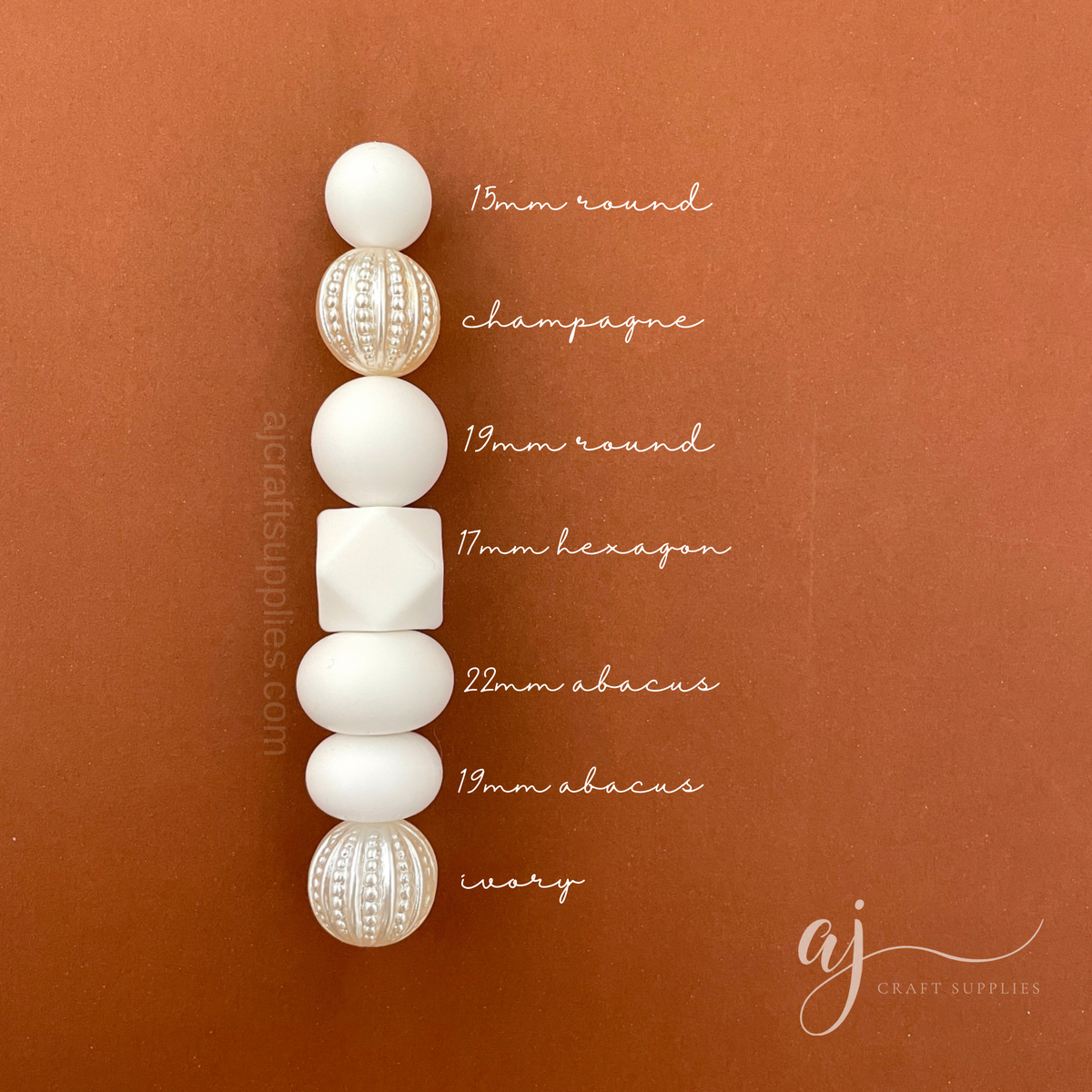 18mm Filigree Textured Round Pearl Acrylic Beads - Choose Your Colour - 5 Beads