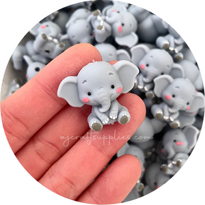 3D Elephant Silicone Beads - 2 beads