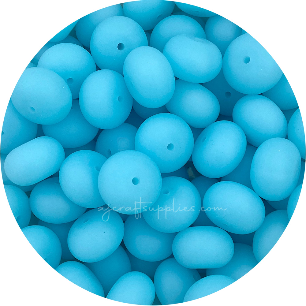Ice Blue - 22mm Abacus Silicone Beads - 5 Beads