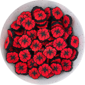 Poppy Focal Silicone Beads - 2 beads