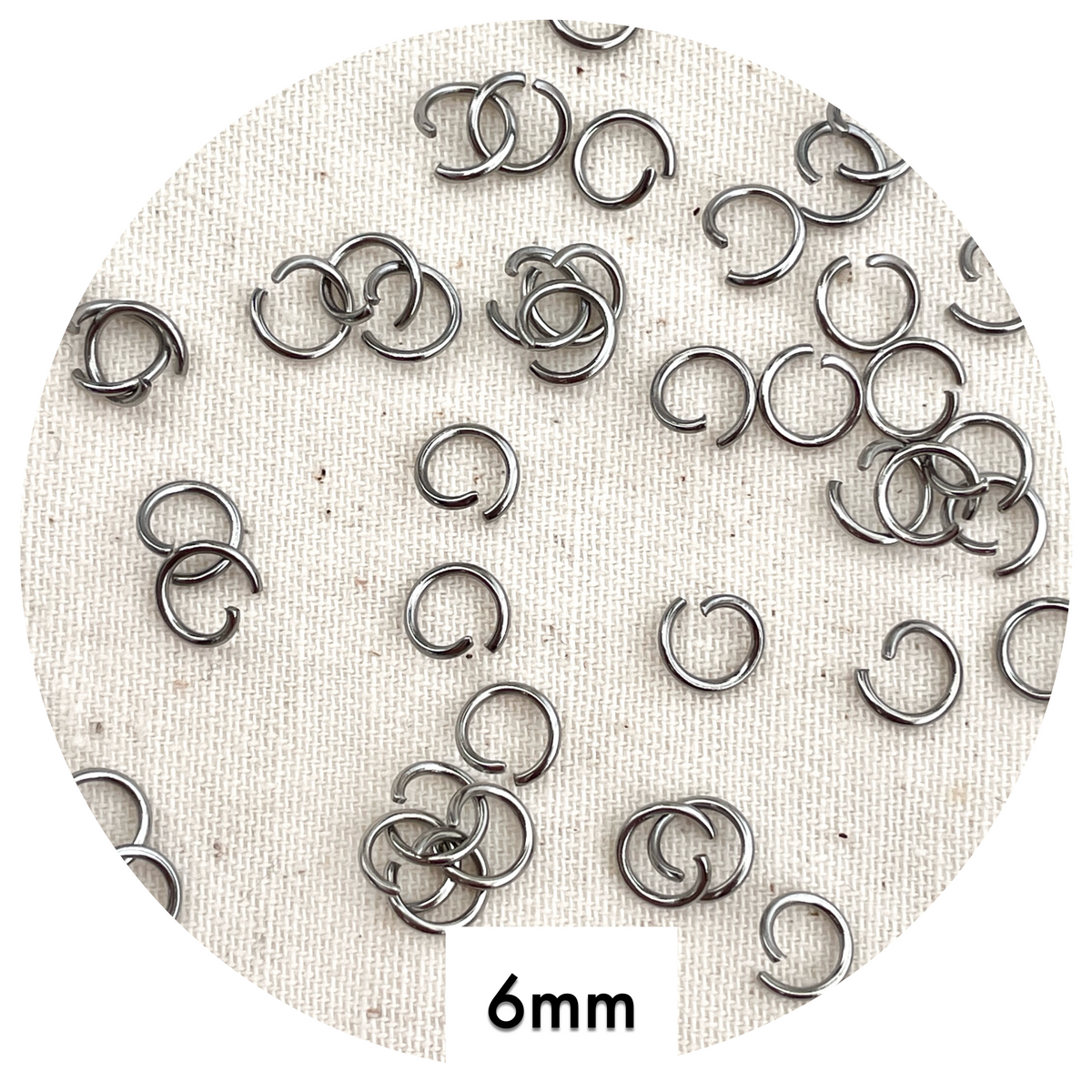 6mm Jump Rings - Stainless Steel - 40 pcs