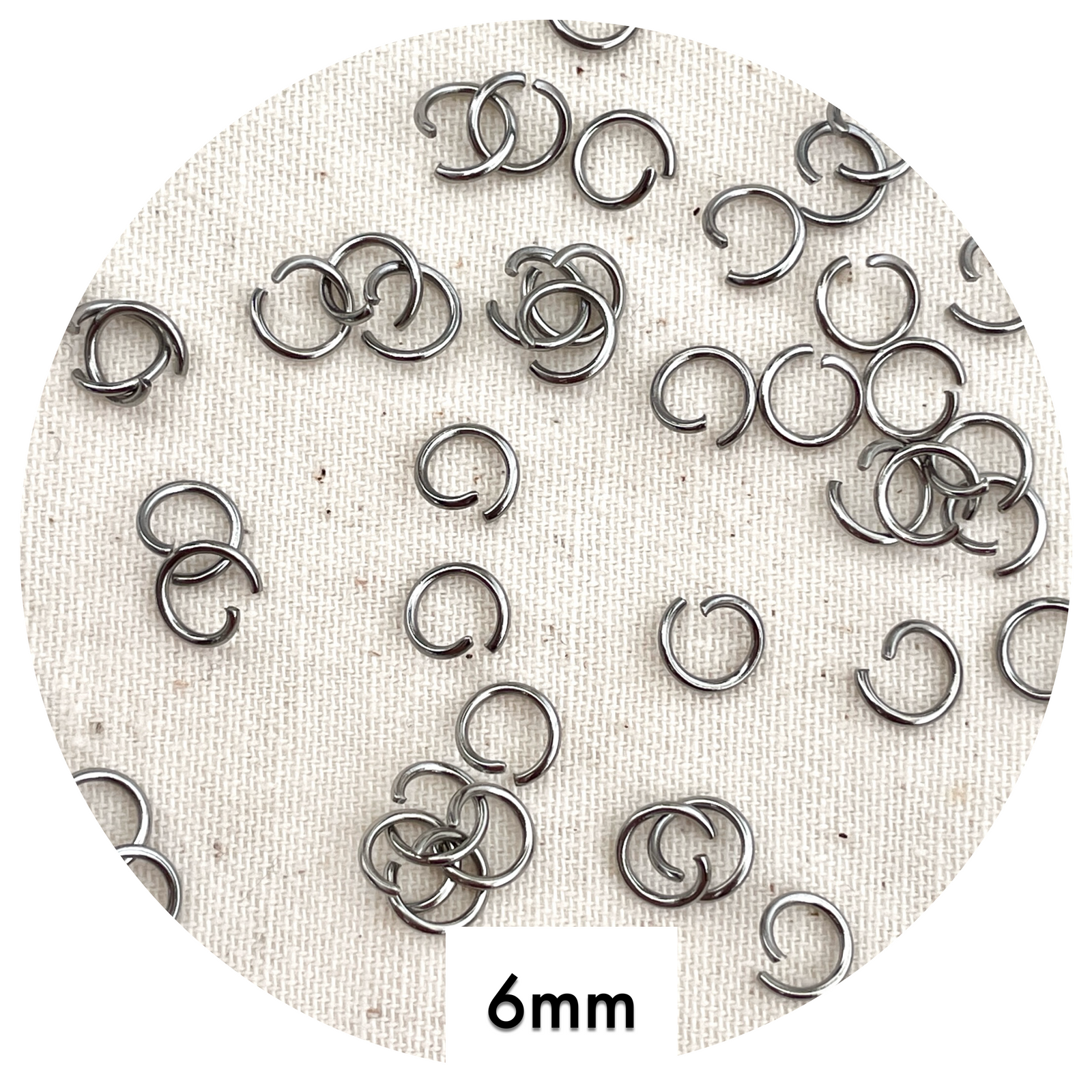 6mm Jump Rings - Stainless Steel - 40 pcs