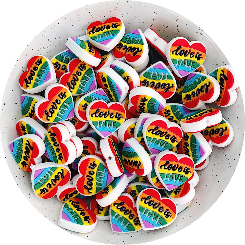 Love is Love PRIDE Silicone Beads - 2 beads