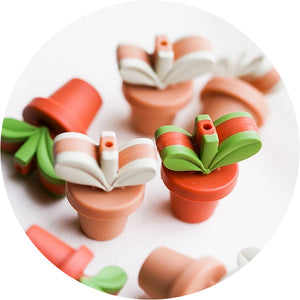 Plant Pot Focal Silicone Beads - Each