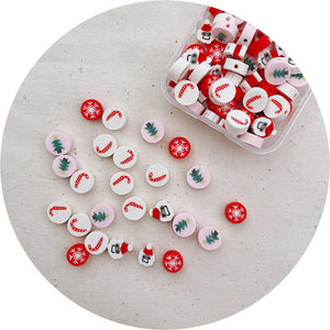 Polymer Clay Mini Beads - Christmas Mix - 80 Beads (4 Designs)