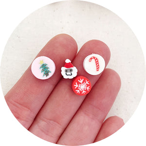Polymer Clay Mini Beads - Christmas Mix - 80 Beads (4 Designs)