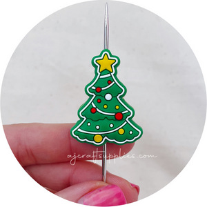 Christmas Tree Silicone Beads - 2 beads