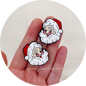 Santa Claus Silicone Beads - 2 beads