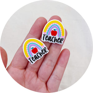 Teacher Rainbow Silicone Beads - 2 beads