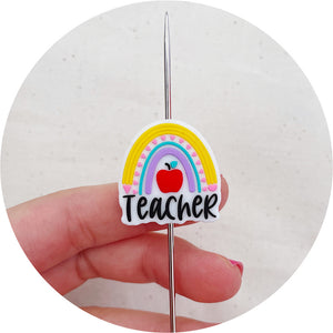 Teacher Rainbow Silicone Beads - 2 beads