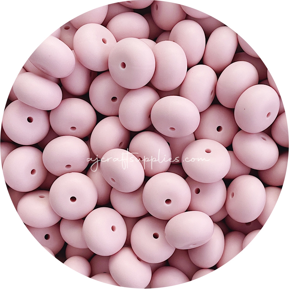 Blush Pink - 19mm Abacus Silicone Beads - 5 Beads