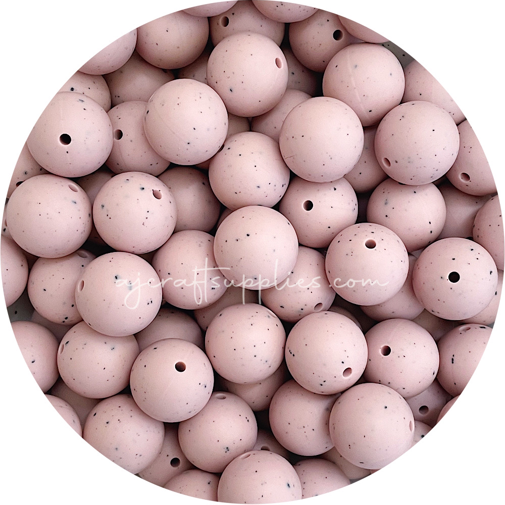 Nude Speckled - 19mm round - 5 Beads