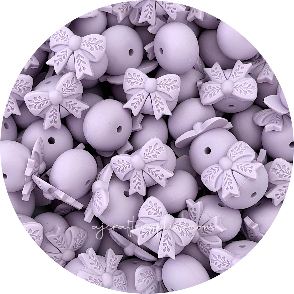 Bow Abacus (22mm) Silicone Beads - CHOOSE YOUR COLOUR - 5 beads