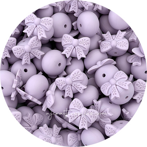 Bow Abacus (22mm) Silicone Beads - CHOOSE YOUR COLOUR - 5 beads