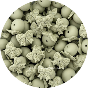 Bow Abacus (22mm) Silicone Beads - CHOOSE YOUR COLOUR - 5 beads