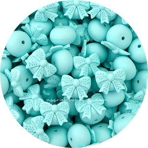 Bow Abacus (22mm) Silicone Beads - CHOOSE YOUR COLOUR - 5 beads