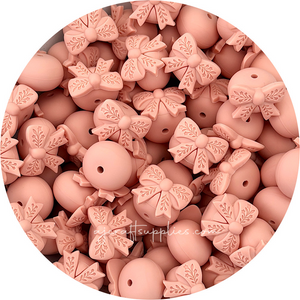 Bow Abacus (22mm) Silicone Beads - CHOOSE YOUR COLOUR - 5 beads