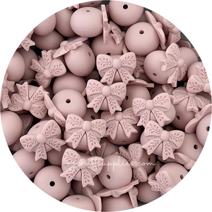 Bow Abacus (22mm) Silicone Beads - CHOOSE YOUR COLOUR - 5 beads