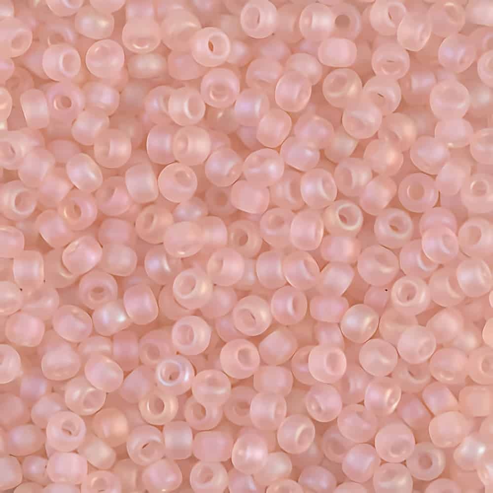 8/0 Miyuki® Round Seed Beads - Matte TR Light Tea Rose AB - 22g Tube