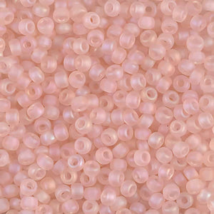 8/0 Miyuki® Round Seed Beads - Matte TR Light Tea Rose AB - 22g Tube