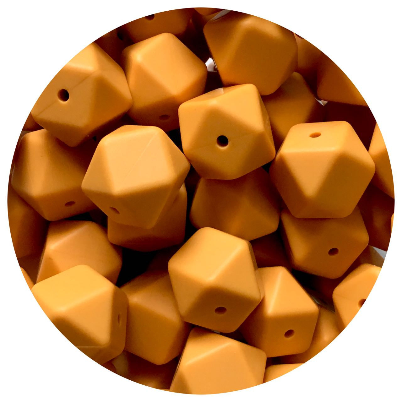 Mango Orange - 17mm Hexagon - 10 Beads