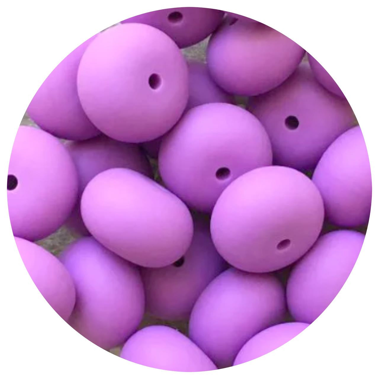 Lavender Purple - 22mm Abacus Silicone Beads - 5 Beads