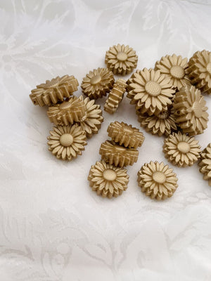 Brushed Gold - 30mm Large Daisy Silicone Beads - 2 beads