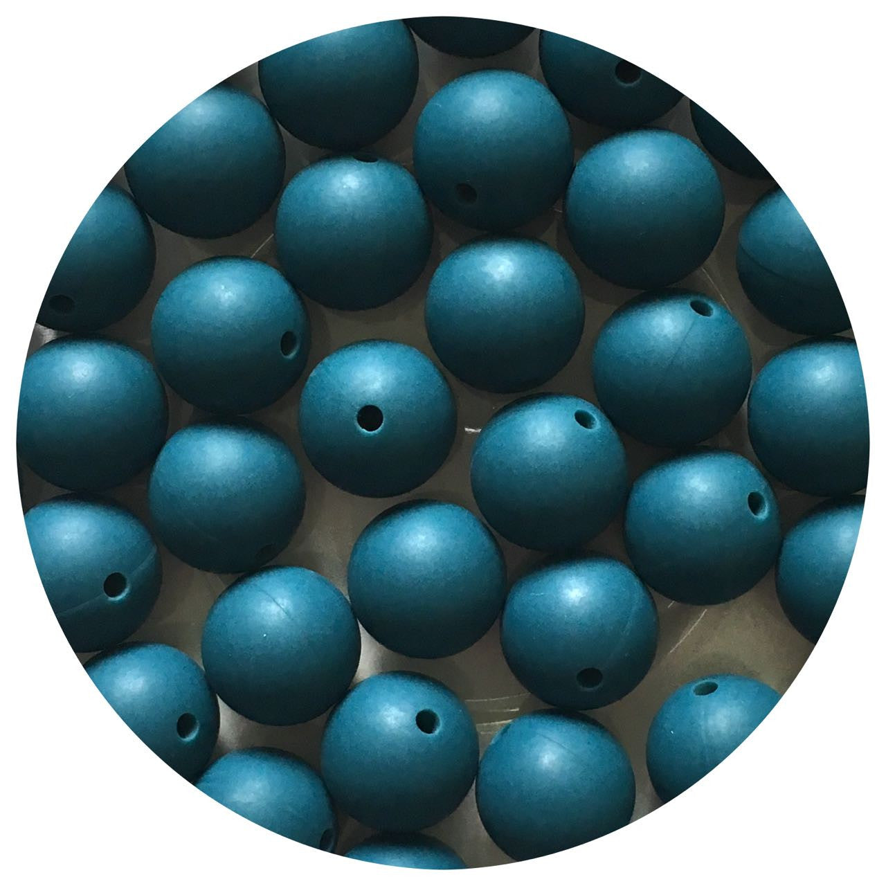 Deep Teal - 15mm round - 10 Beads