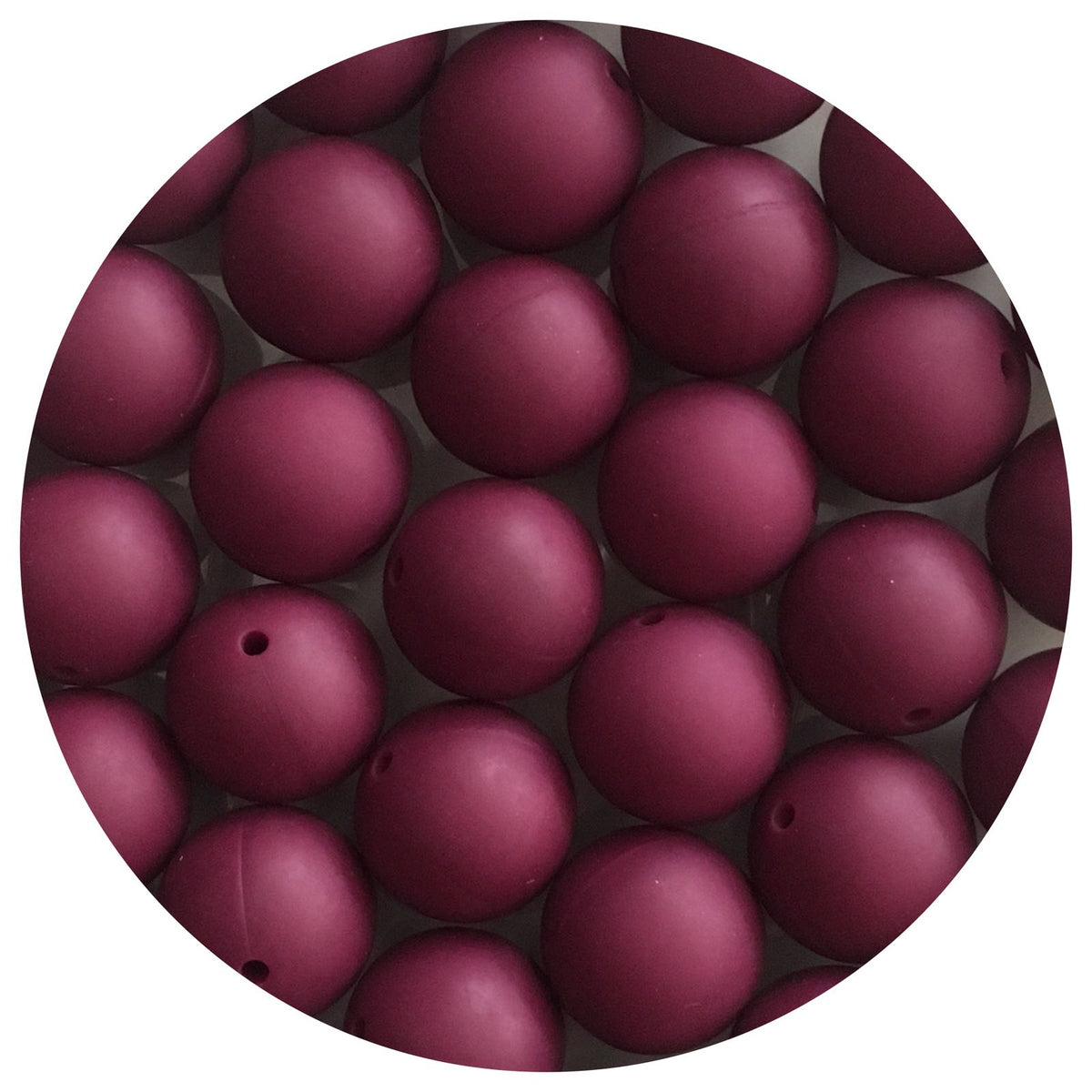 Plum - 19mm round - 5 Beads