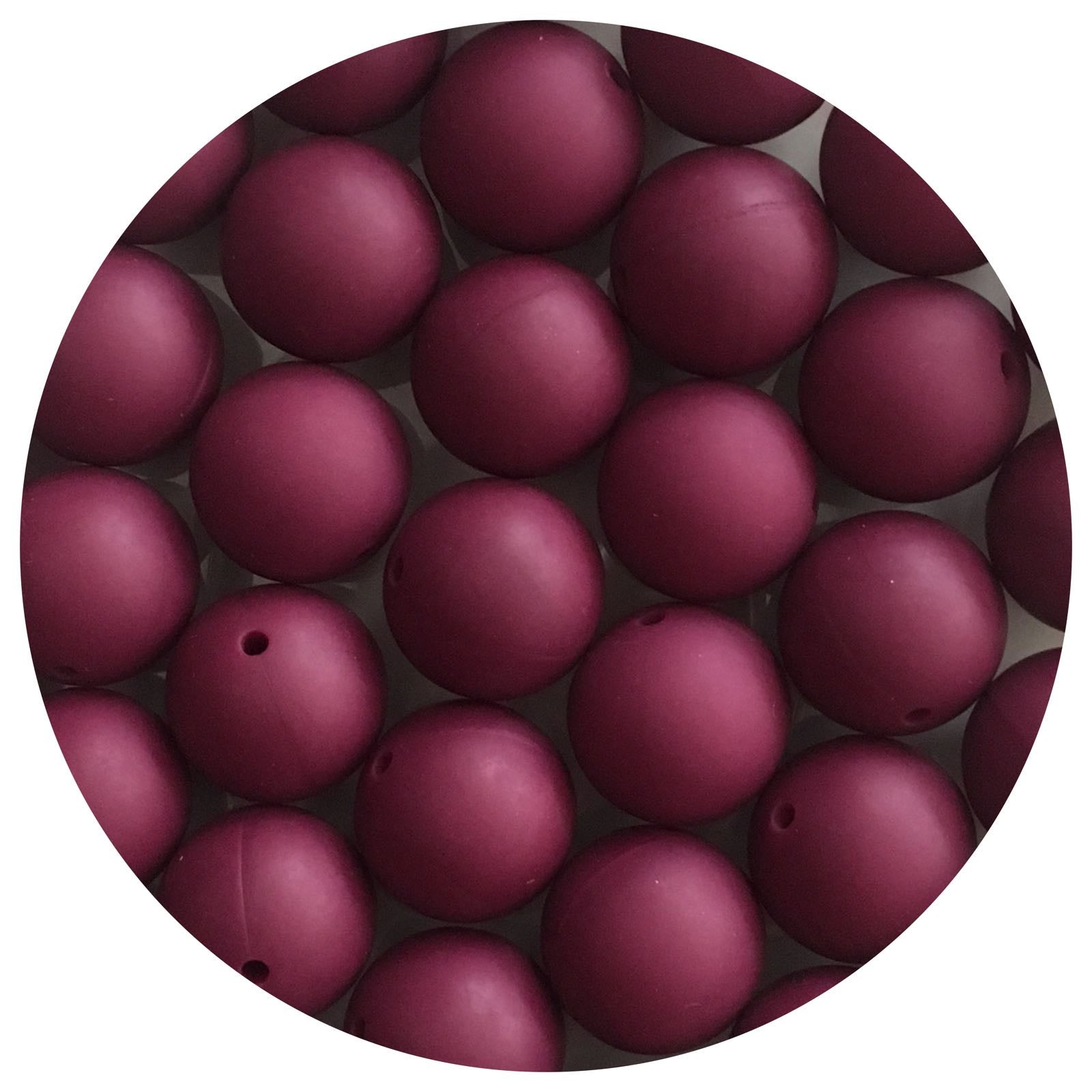 Plum - 19mm round - 5 Beads