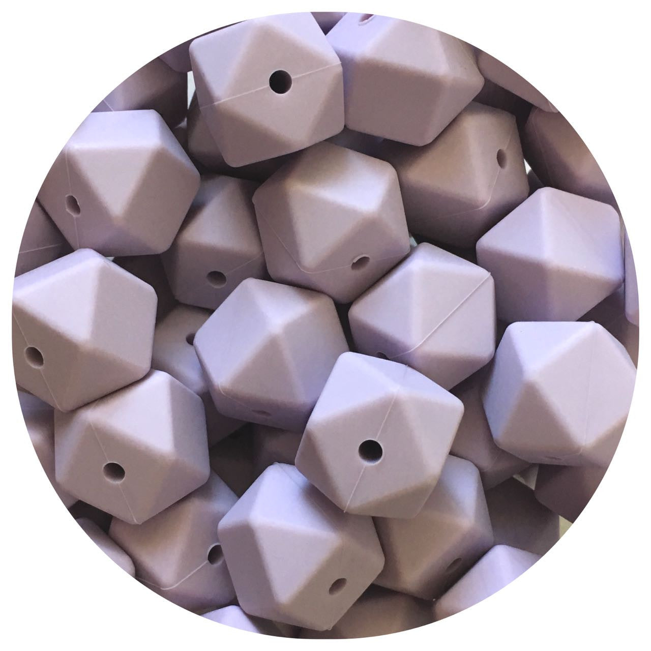 Lilac Purple - 17mm Hexagon - 10 Beads