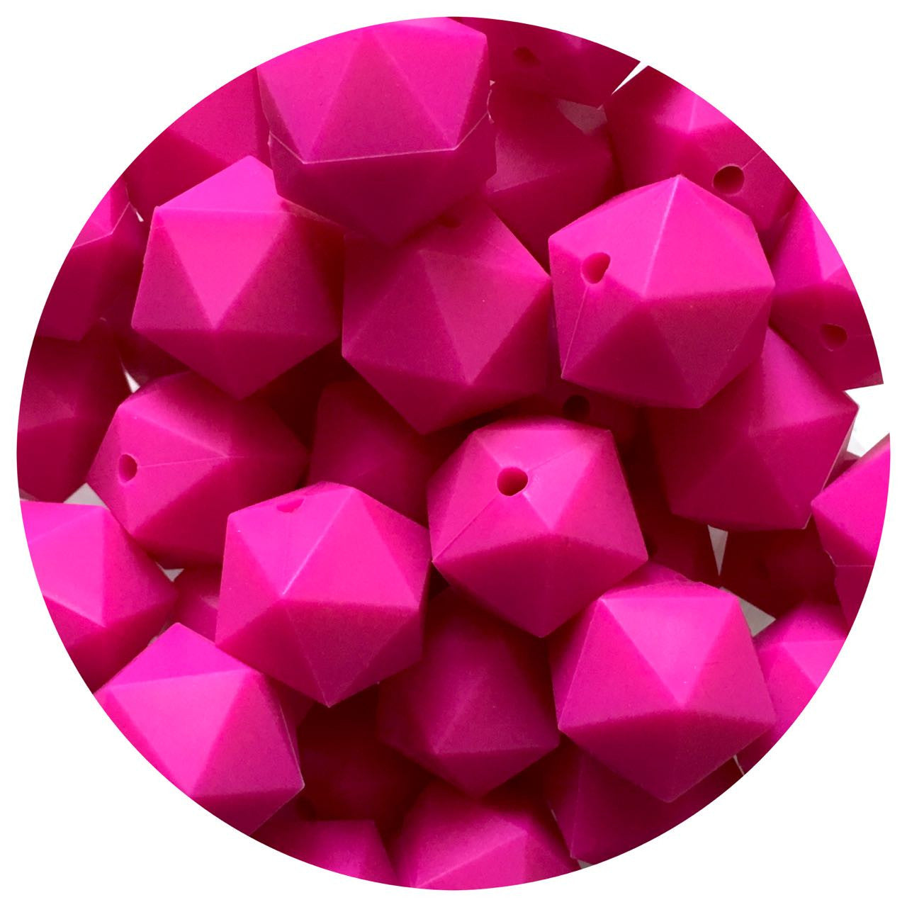 *CLEARANCE* Hot Pink - 17mm Icosahedron - 20 Beads