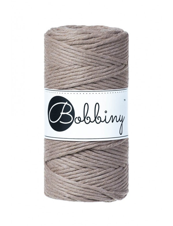Bobbiny Single Twist Macrame Cord - 3mm - Coffee
