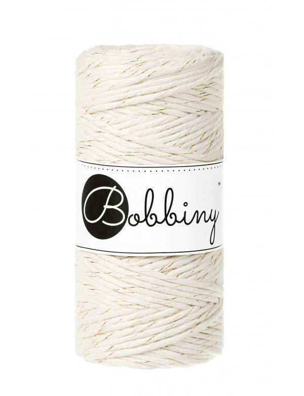 Bobbiny Single Twist Macrame Cord - 3mm - Golden Natural
