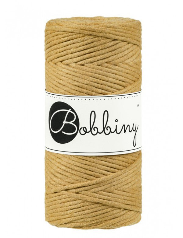Bobbiny Single Twist Macrame Cord - 3mm - Mustard