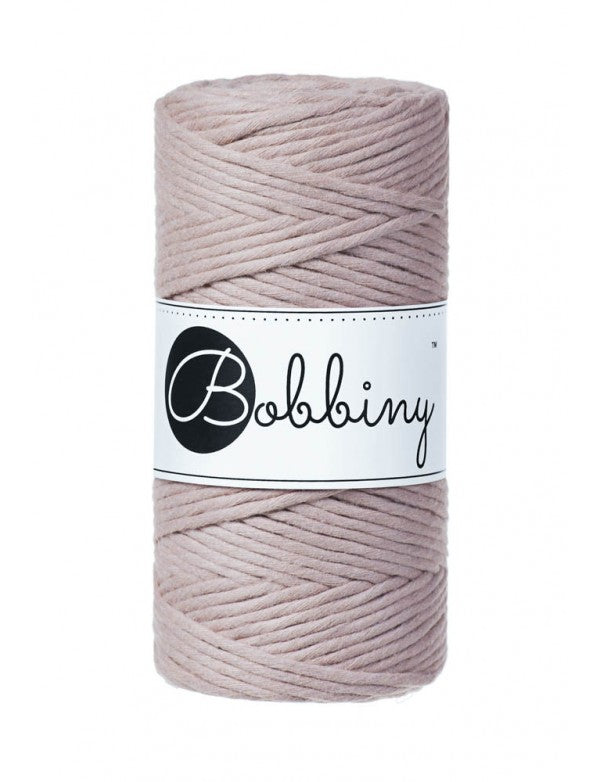 Bobbiny Single Twist Macrame Cord - 3mm - Pearl
