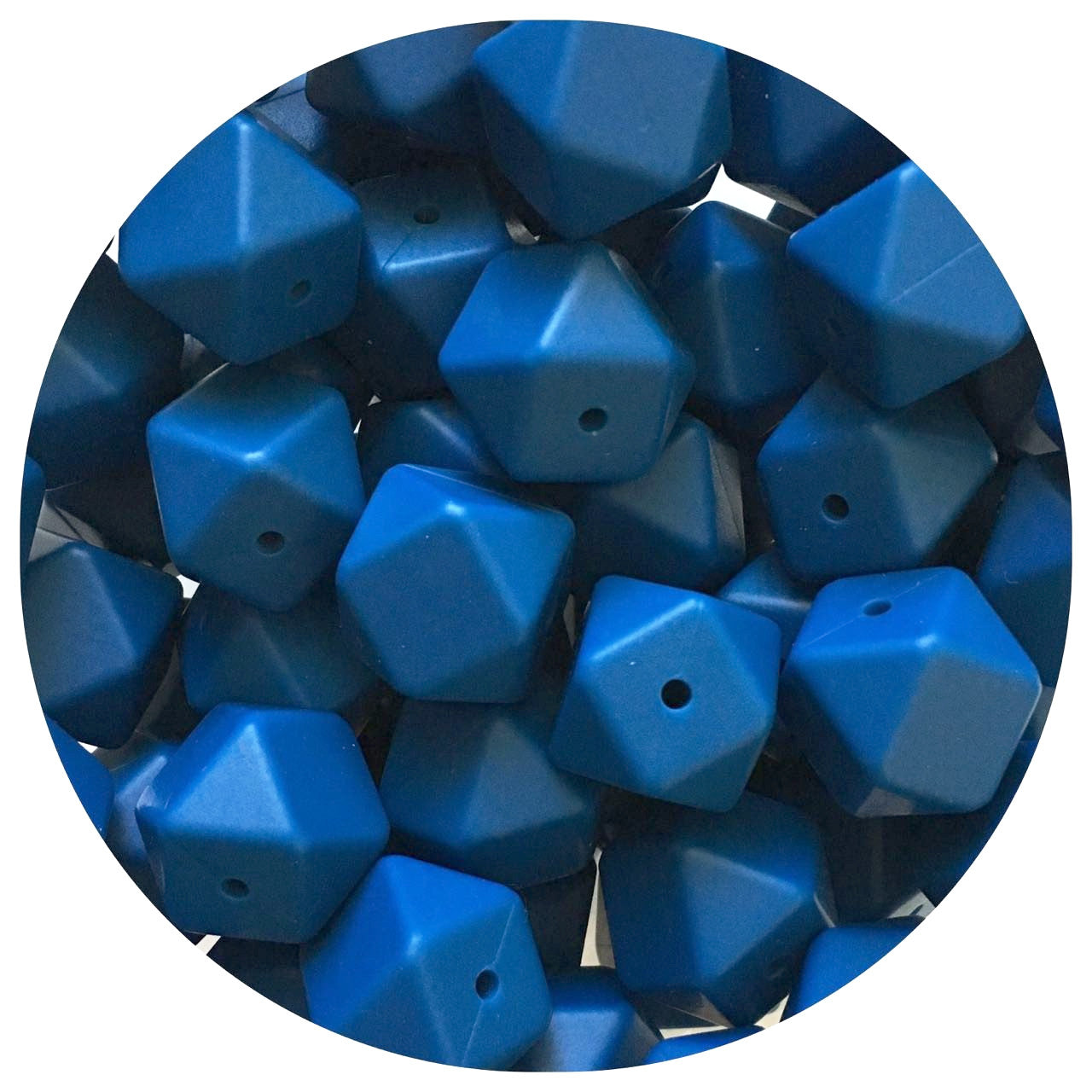 Indigo Blue - 17mm Hexagon - 10 Beads