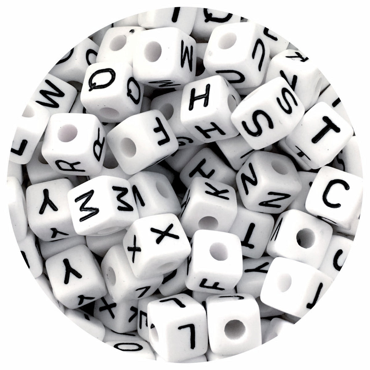 10mm Acrylic Letter Beads MIXED PACK - 50 Beads