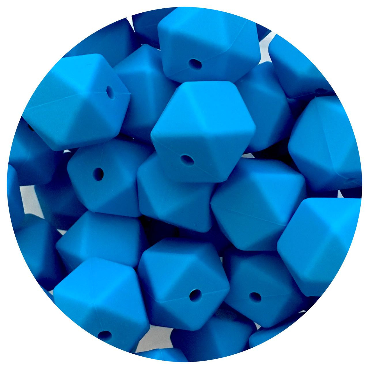 Sky Blue - 17mm Hexagon - 10 Beads