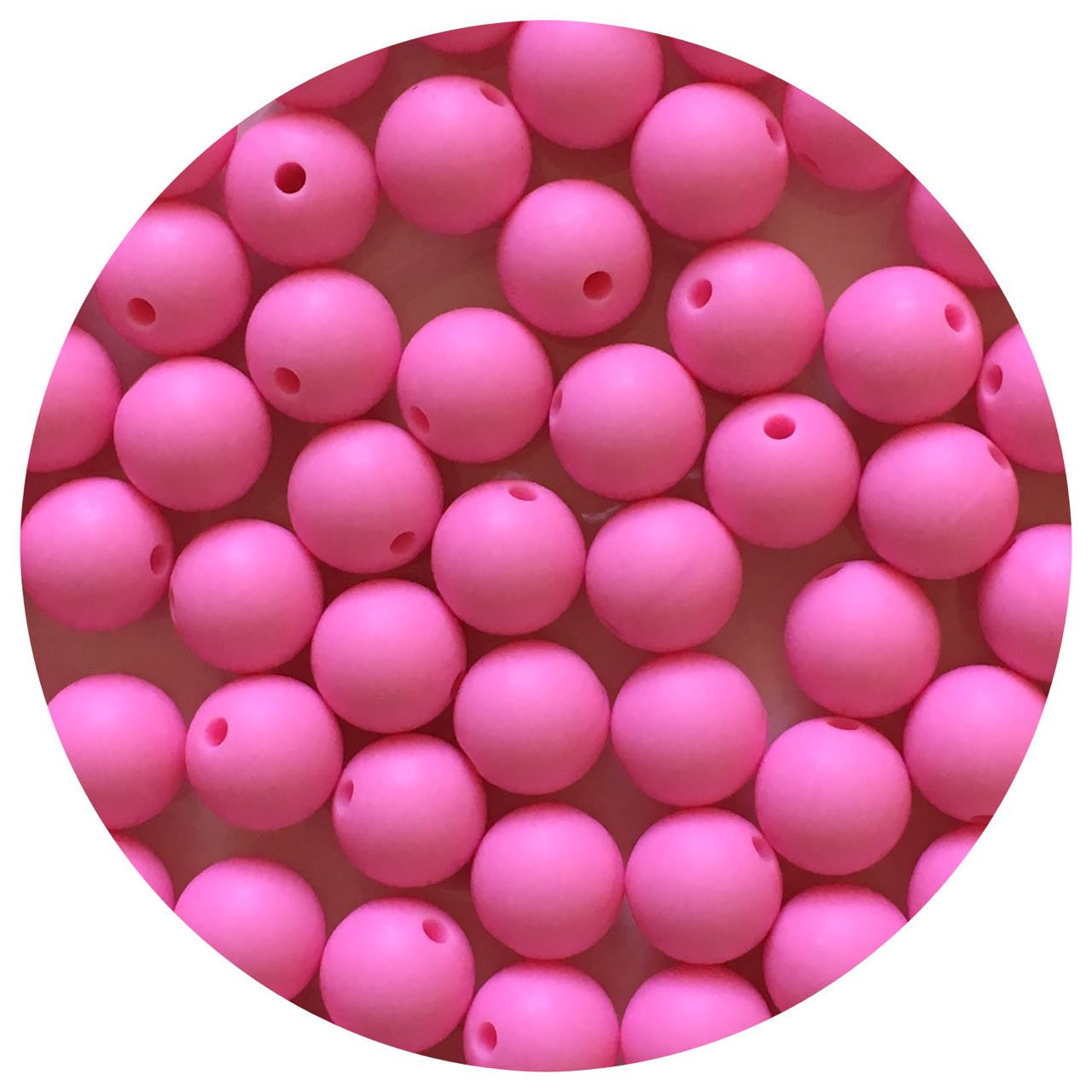 Bubblegum Pink - 12mm Round Silicone Beads - 10 beads