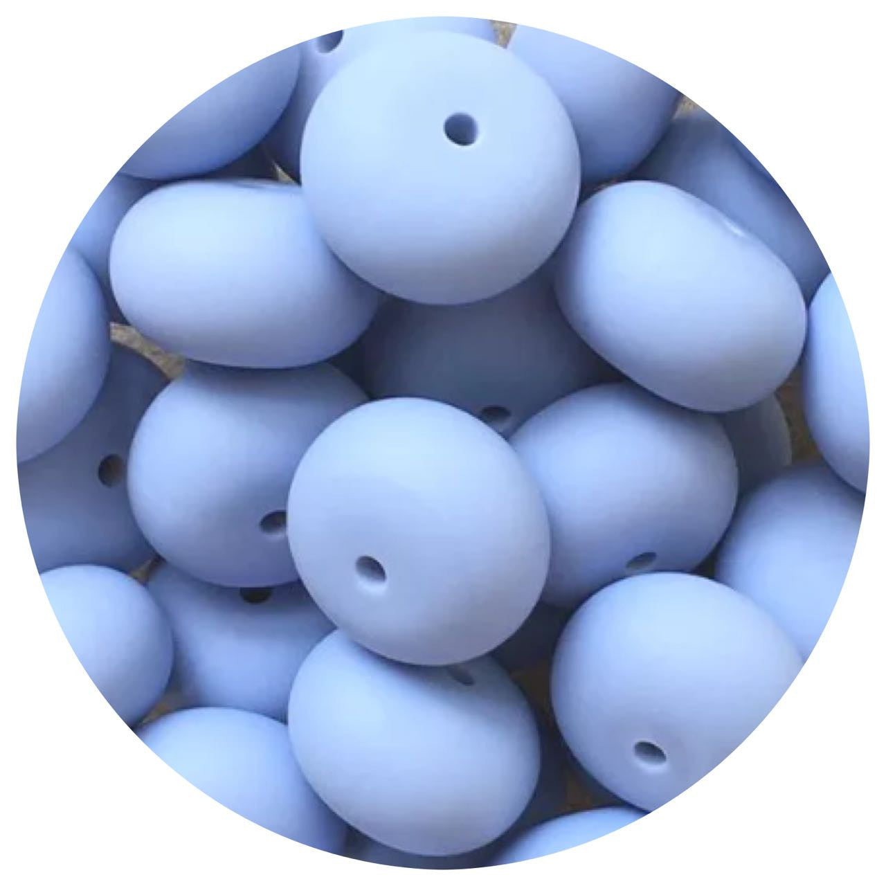 Powder Blue - 22mm Abacus Silicone Beads - 5 Beads