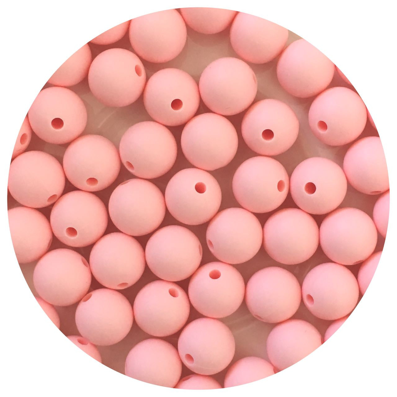 Candy Pink - 12mm Round Silicone Beads - 10 beads